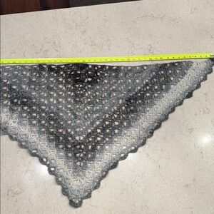 Handmade Gradient Crochet Triangle Shawl in Grey Ombre handmade by me!